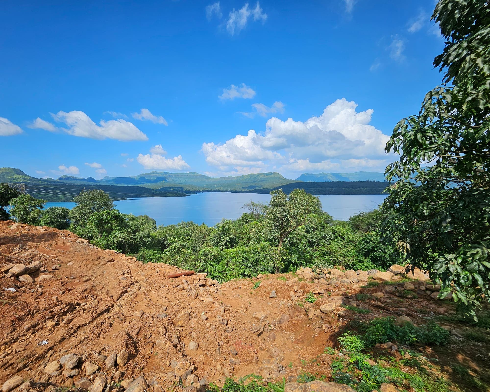 Hillside site above the Mulshi reservoir